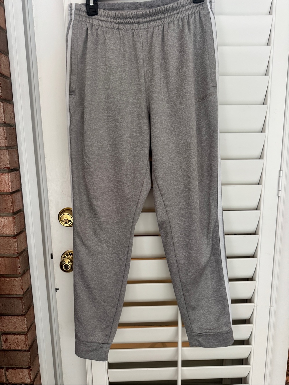 adidas Gray Sweatpants with White Side Stripes